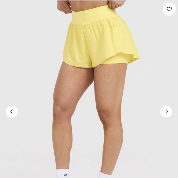 oner active unified double layer shorts in lemon yellow - Picture 2 of 9